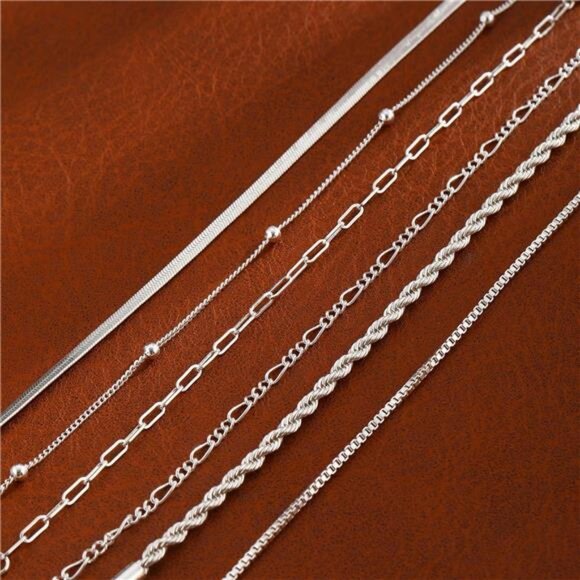 Gold Silver Bracelets for Women Stackable 14K Gold Plated Trendy Layered Jewelry - Picture 6 of 7